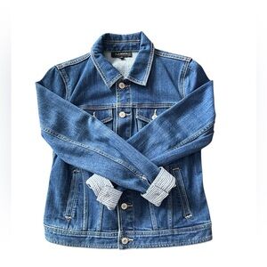 Talbots Denim Jacket Classic Blue Jean Jacket Button Front Medium Wash
